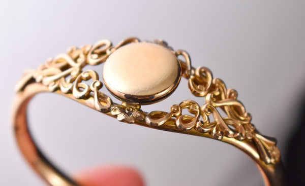 DIX Gold Locket Hinge Bangle