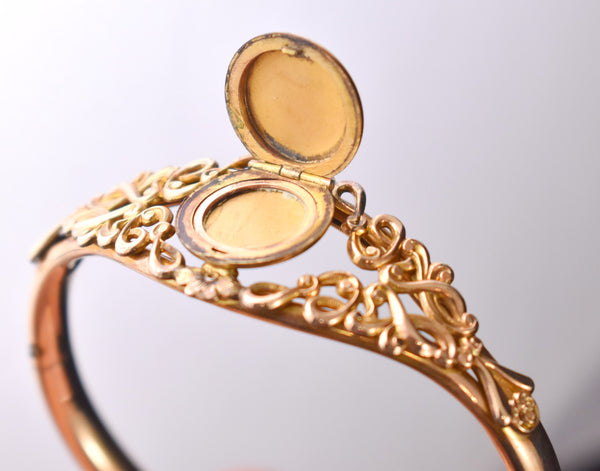 DIX Gold Locket Hinge Bangle