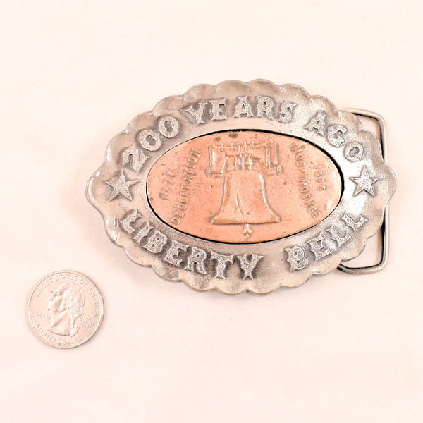 1970s 200 Years Ago Liberty Bell Belt Buckle