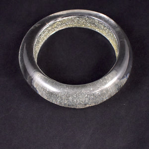 Clear Silver Glitter Bangle Bracelet