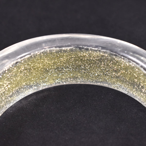 Clear Silver Glitter Bangle Bracelet