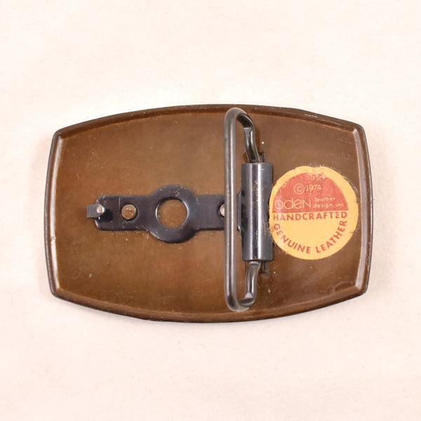 1970s Bank Robber Western Oden Leather Belt Buckle