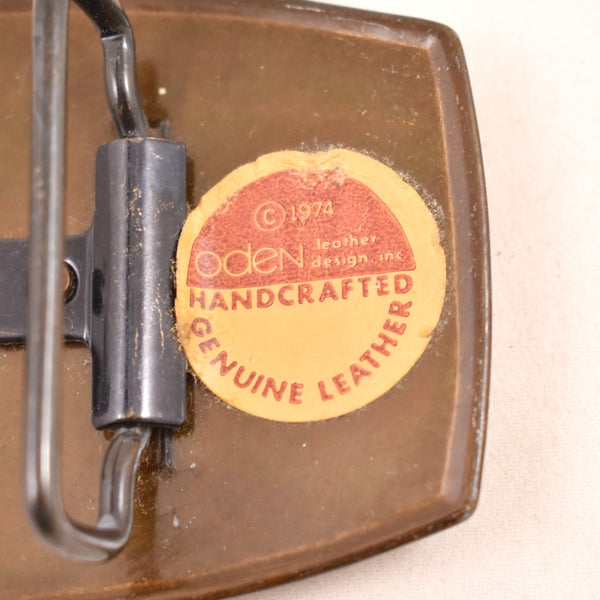 1970s Bank Robber Western Oden Leather Belt Buckle
