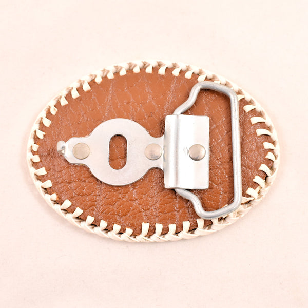 1970s All Leather Eagle Belt Buckle