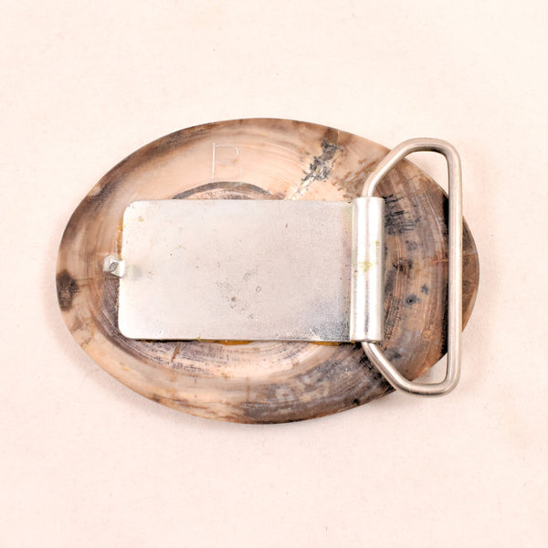 1960s Petrified Wood Hippie Belt Buckle