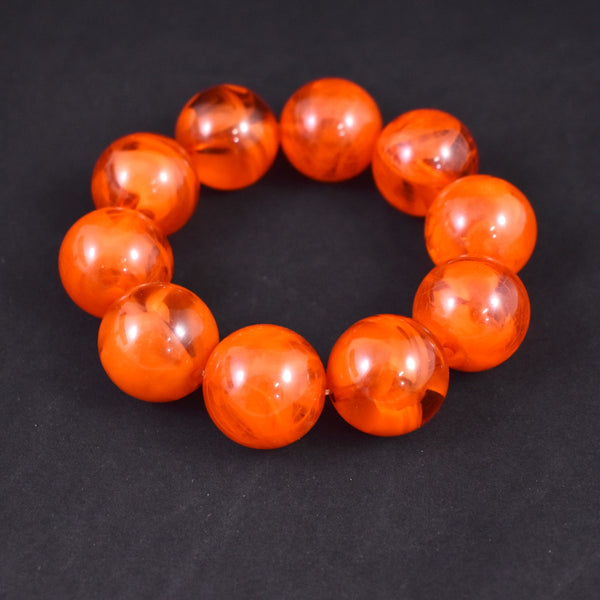 Orange Marble Ball Bracelet