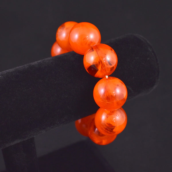 Orange Marble Ball Bracelet