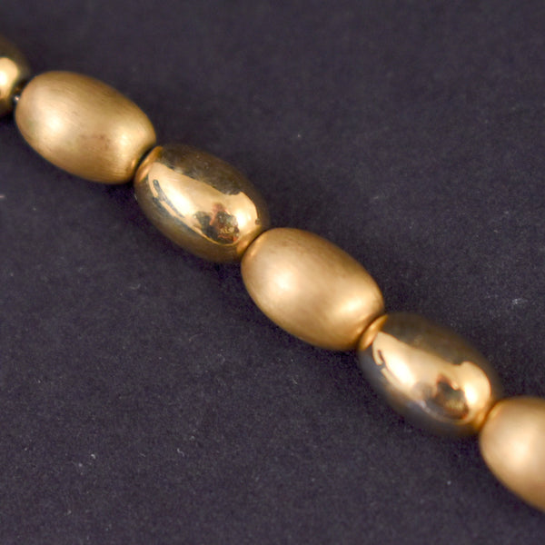 Simple Oval Gold Bead Bracelet