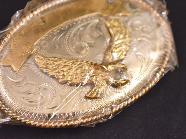 1970s NOS Flying Eagle Alpaca Silver Belt Buckle