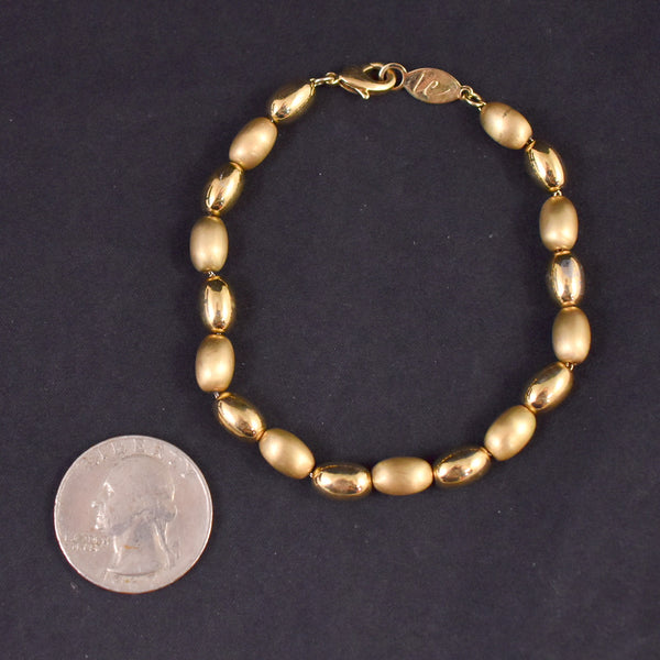 Simple Oval Gold Bead Bracelet