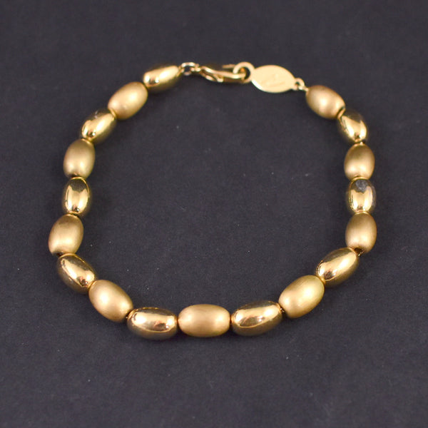 Simple Oval Gold Bead Bracelet