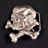 Cats Like Us 1970s Biker Skull and Crossbones Belt Buckle