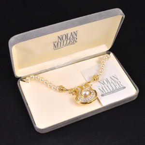 NIB Nolan Miller Pearl Goddess Pendant Necklace