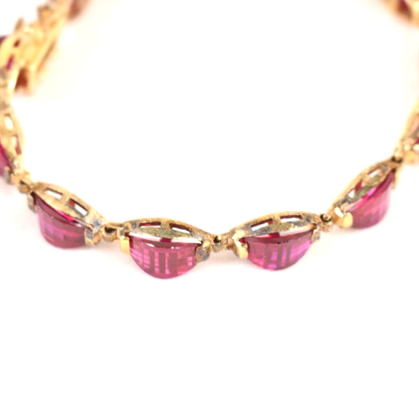 925 Raspberry Faceted Crystal Bracelet