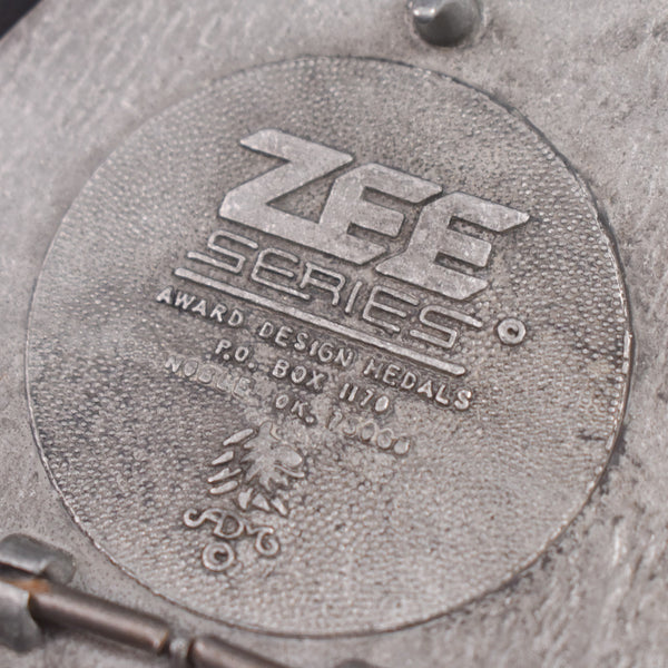 1970s Sheplers Long Horn Cattle Drive Western Belt Buckle