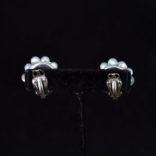 Sky Blue Moon Glow Cluster Bead Earrings