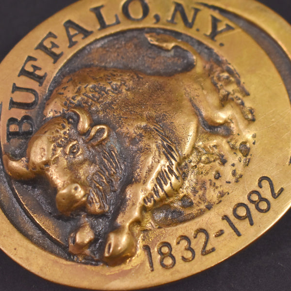 1980s NIB Charging Buffalo Belt Buckle