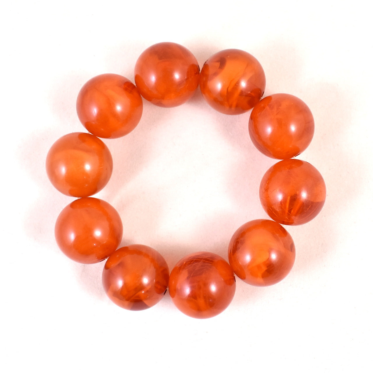 Orange Marble Ball Bracelet