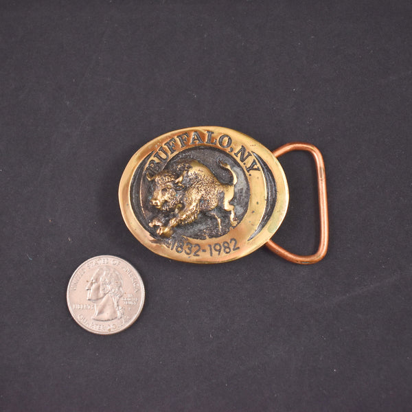 1980s NIB Small Charging Buffalo Belt Buckle