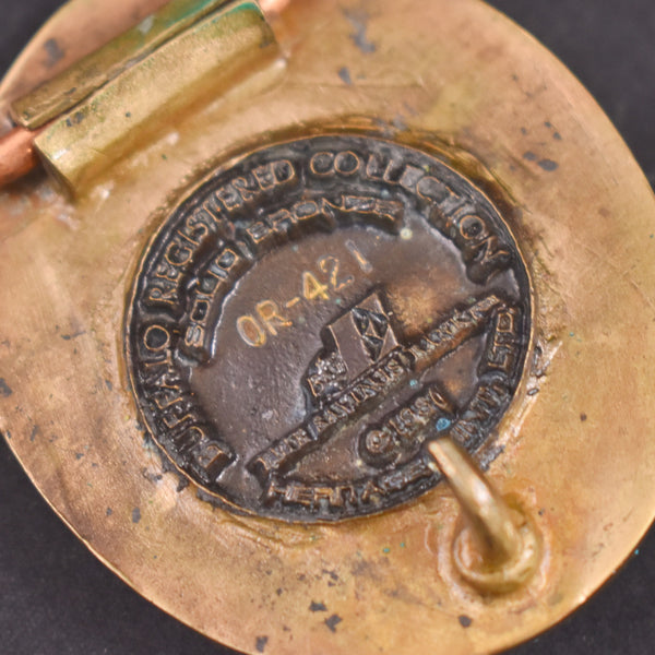 1980s NIB Small Charging Buffalo Belt Buckle