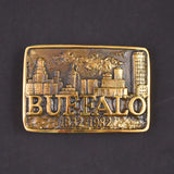 Cats Like Us 1980s NIB Buffalo Skyline Brass Belt Buckle