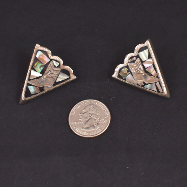 Sterling Silver Abalone Cowboy Boot Collar Tips