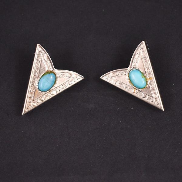 Faux Turquoise Western Collar Tips
