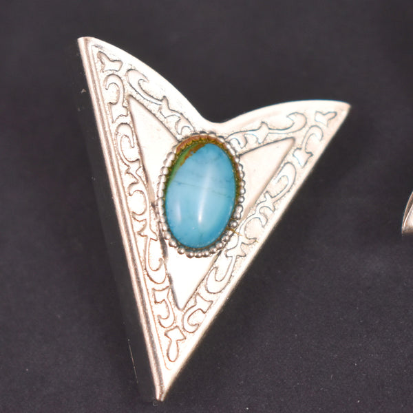 Faux Turquoise Western Collar Tips