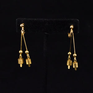 Goldtone Dangling Lantern Earrings
