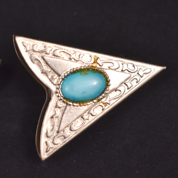 Faux Turquoise Western Collar Tips