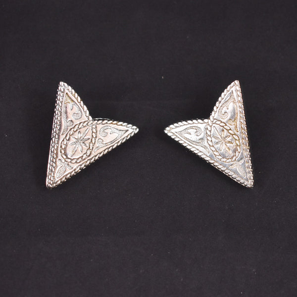 Silver Stamped Western Collar Tips