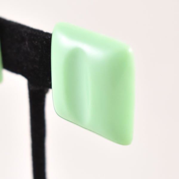 Plastic Mint Green Square Earrings