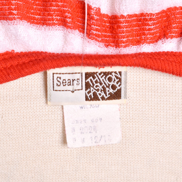 1970s Terry Cloth Striped Beach Dress