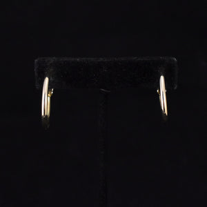 Thin Goldtone Long Hoop Earrings
