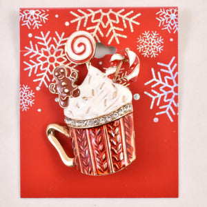 NOC Holiday Cappuccino Hot Chocolate Brooch