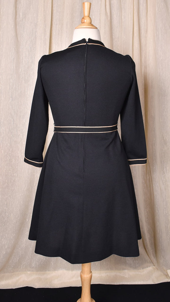 1960s Little Black and Tan Long Sleeve A-line Dress Cats Like Us 1960s Little Black and Tan Long Sleeve A-line Dress Cats Like Us