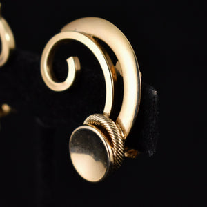 Tara Large Gold Curly Q Earrings