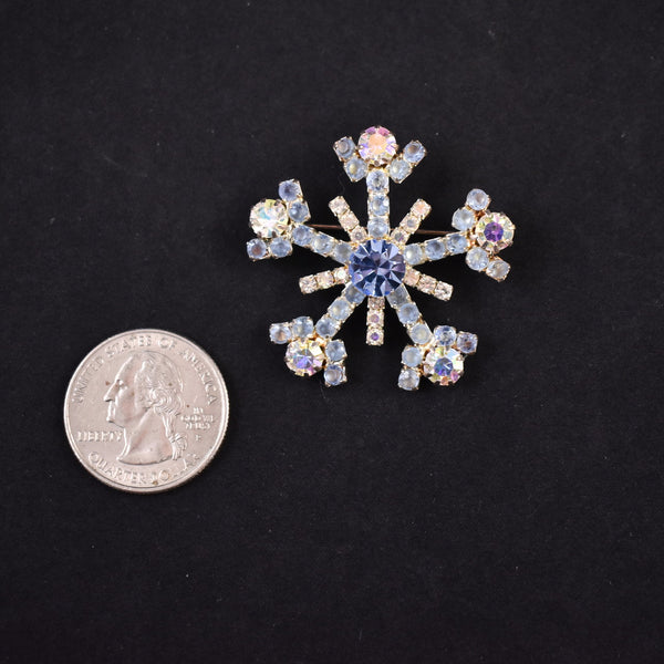 Aurora Borealis Snowflake Brooch Pin