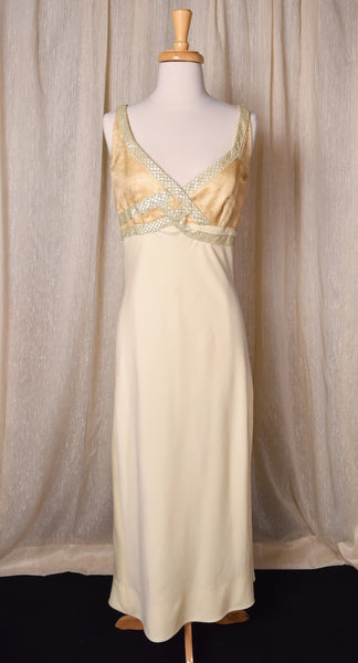1960s Cream & Gold Swirl Maxi Dress – Cats Like Us