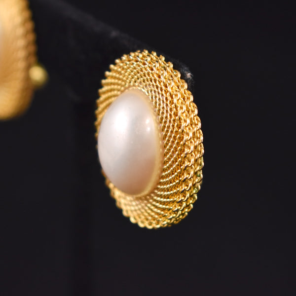 Statement Oval Pearl Earrings