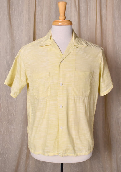 1950s Textured Yellow Shirt