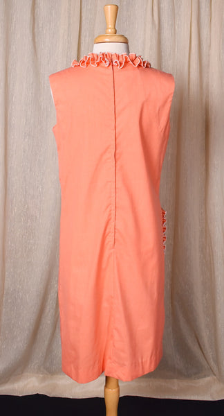 1960s Peachy Keen Ruffle Dress