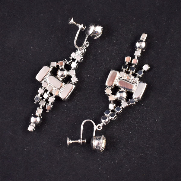 Large Dangling Rhinestone Chandelier Earrings