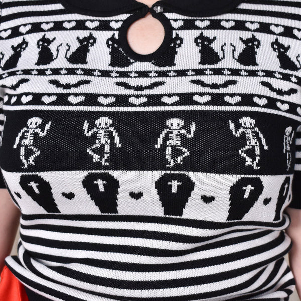 Dance Macabre Knit Top Cats Like Us