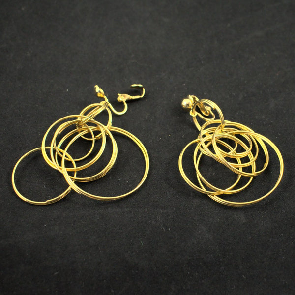Dangling Gold Rings Earrings Cats Like Us