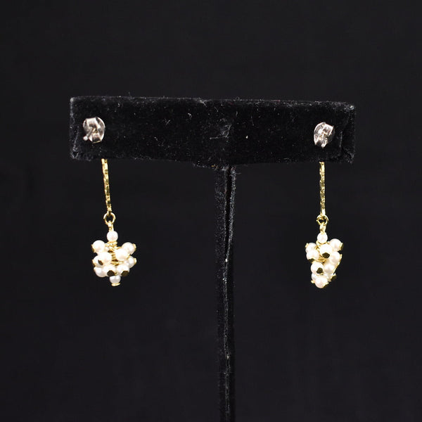 Dangling Pearl Cluster Earrings Cats Like Us