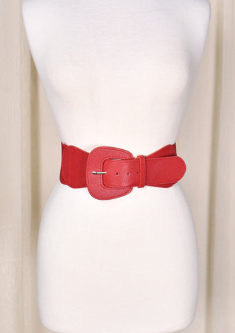 Dark Red Elastic Cinch Belt Cats Like Us