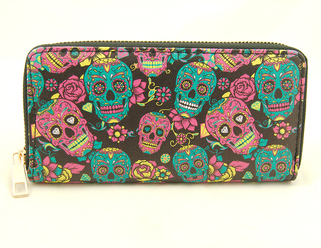 Day of the Dead Skull Wallet Cats Like Us