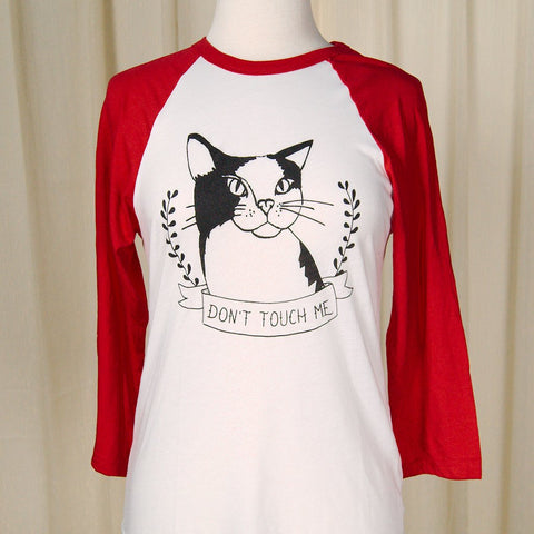 Don't Touch Me Raglan T Shirt (Unisex) Cats Like Us