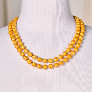 Double Strand Mustard Necklace Cats Like Us